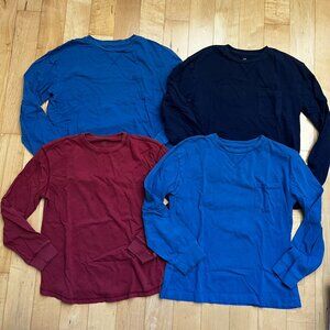 Boys Gap Kids 100% Organic Cotton Long Sleeve Crew Neck Tee T Shirt XL -Lot of 4